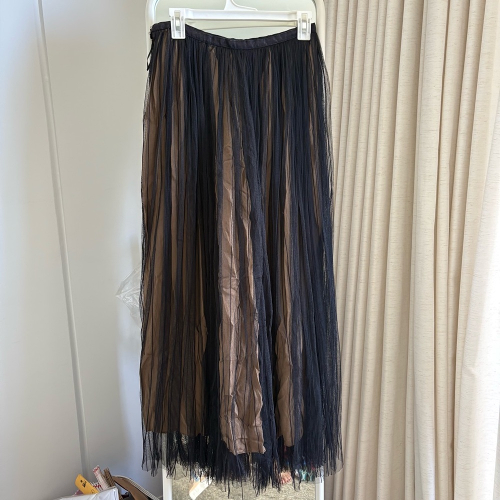 Massimo Dutti Black and tan Tulle Maxi Skirt